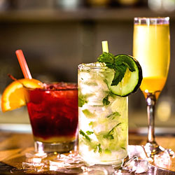 Enjoy your favorite cocktail at 218 Car Restaurant in Santorini